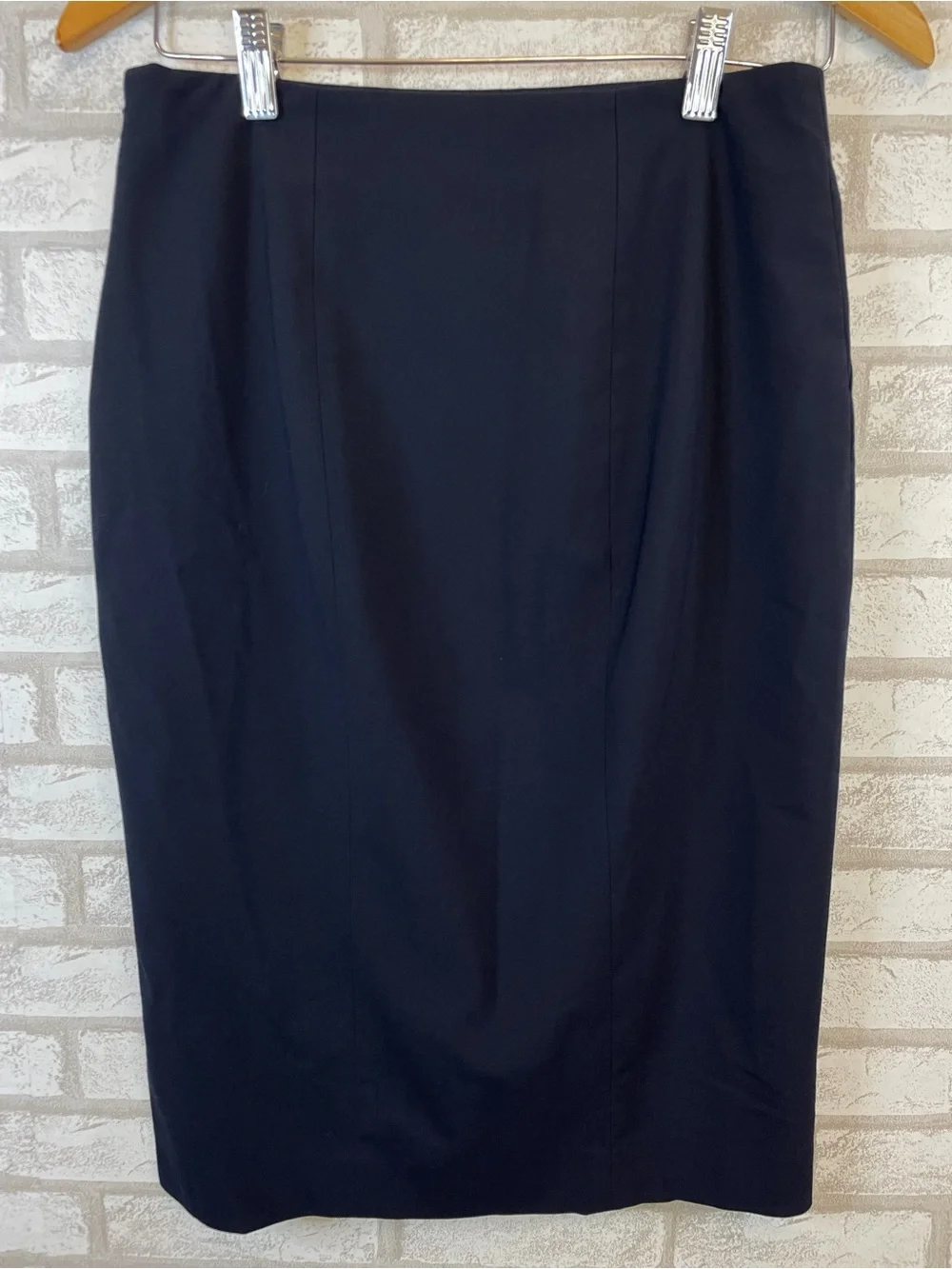 Ann Taylor Navy Blue Pencil Skirt Lined Side Zip Size 2